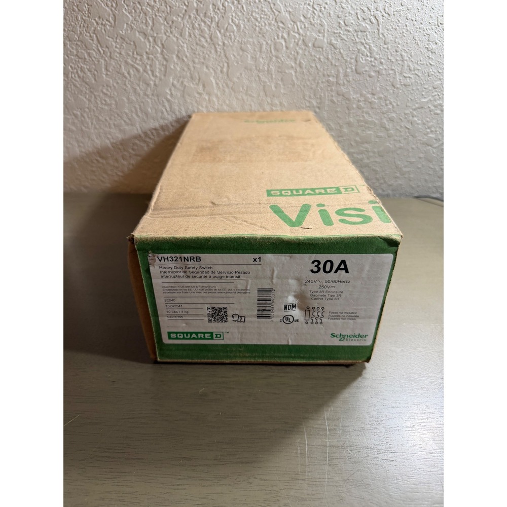 Square D VH321NRB VisiPacT Heavy Duty Safety Switch 30A 240V NEMA 3R Fusible